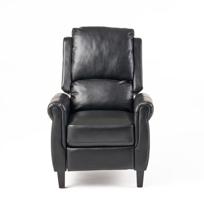 Fauteuil inclinable en polyuréthane avec inclinaison manuelle à 2 positions - Design capitonné contemporain, cadre en bois et rembourrage en mousse épaisse