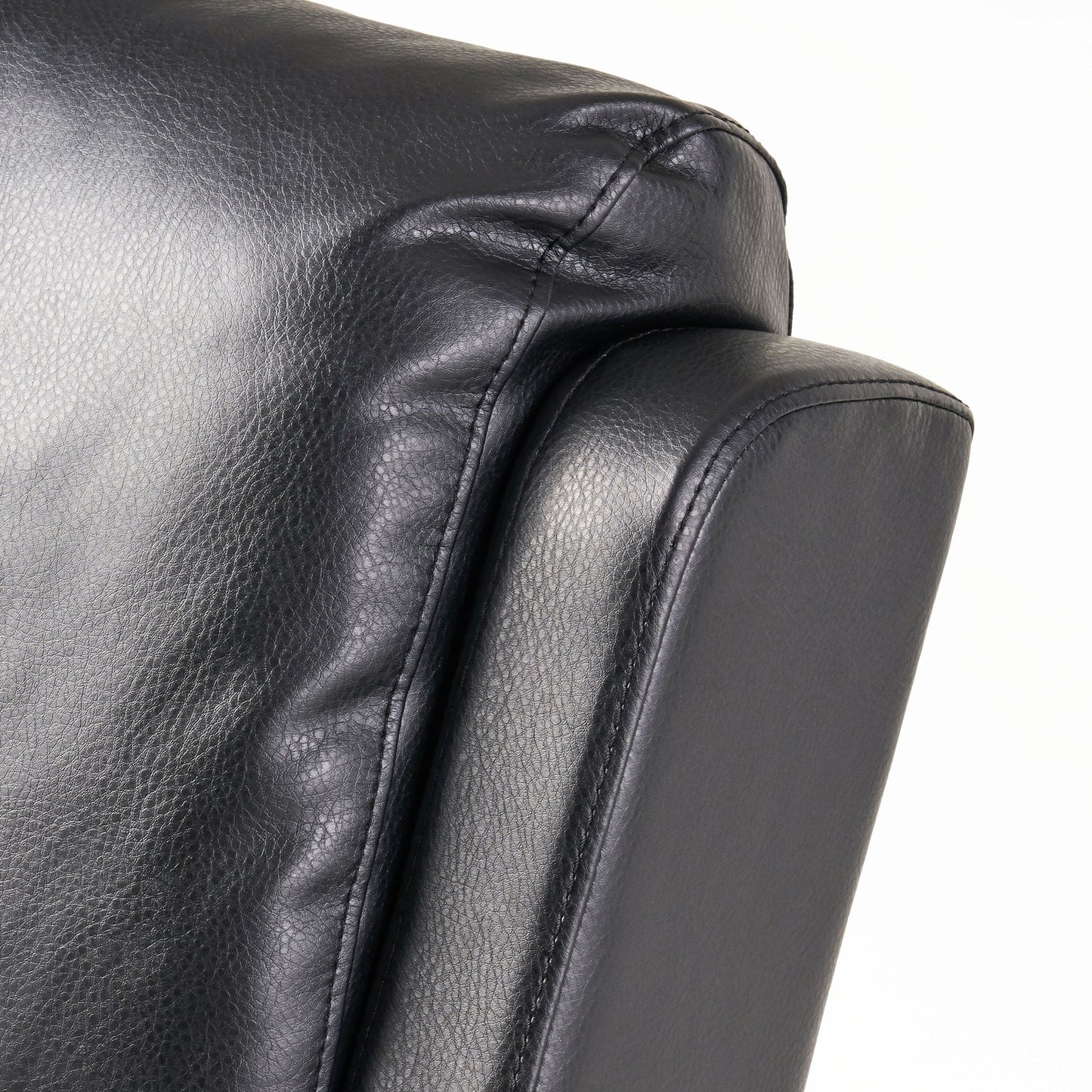 Fauteuil inclinable en polyuréthane avec inclinaison manuelle à 2 positions - Design capitonné contemporain, cadre en bois et rembourrage en mousse épaisse