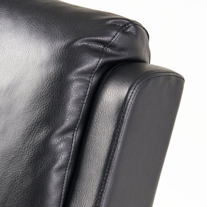 Fauteuil inclinable en polyuréthane avec inclinaison manuelle à 2 positions - Design capitonné contemporain, cadre en bois et rembourrage en mousse épaisse