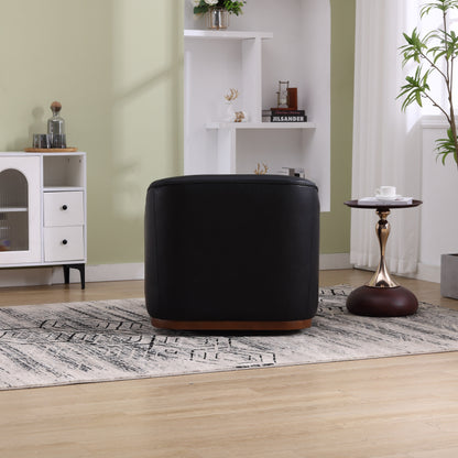 Fauteuil pivotant en polyuréthane, fauteuil club rotatif à 360 degrés pour salon ou détente, fauteuil d'appoint confortable avec base en métal