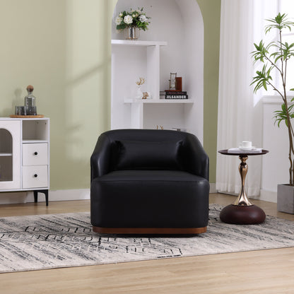Fauteuil pivotant en polyuréthane, fauteuil club rotatif à 360 degrés pour salon ou détente, fauteuil d'appoint confortable avec base en métal