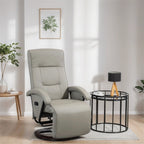 Fauteuil pivotant en polyuréthane avec repose-pieds et dossier réglable