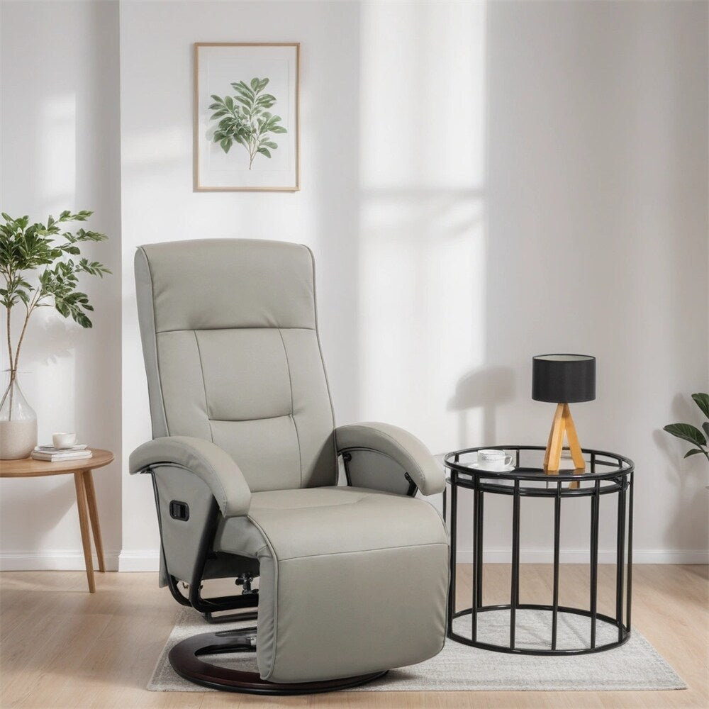 Fauteuil pivotant en polyuréthane avec repose-pieds et dossier réglable