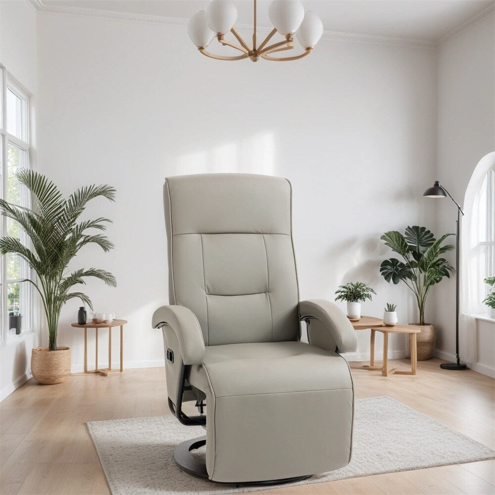 Fauteuil pivotant en polyuréthane avec repose-pieds et dossier réglable