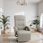Fauteuil pivotant en polyuréthane avec repose-pieds et dossier réglable