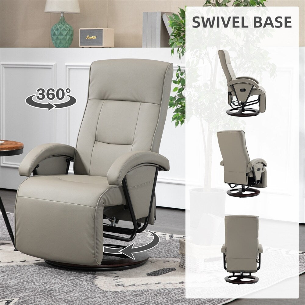 Fauteuil pivotant en polyuréthane avec repose-pieds et dossier réglable
