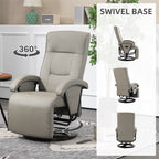 Fauteuil pivotant en polyuréthane avec repose-pieds et dossier réglable