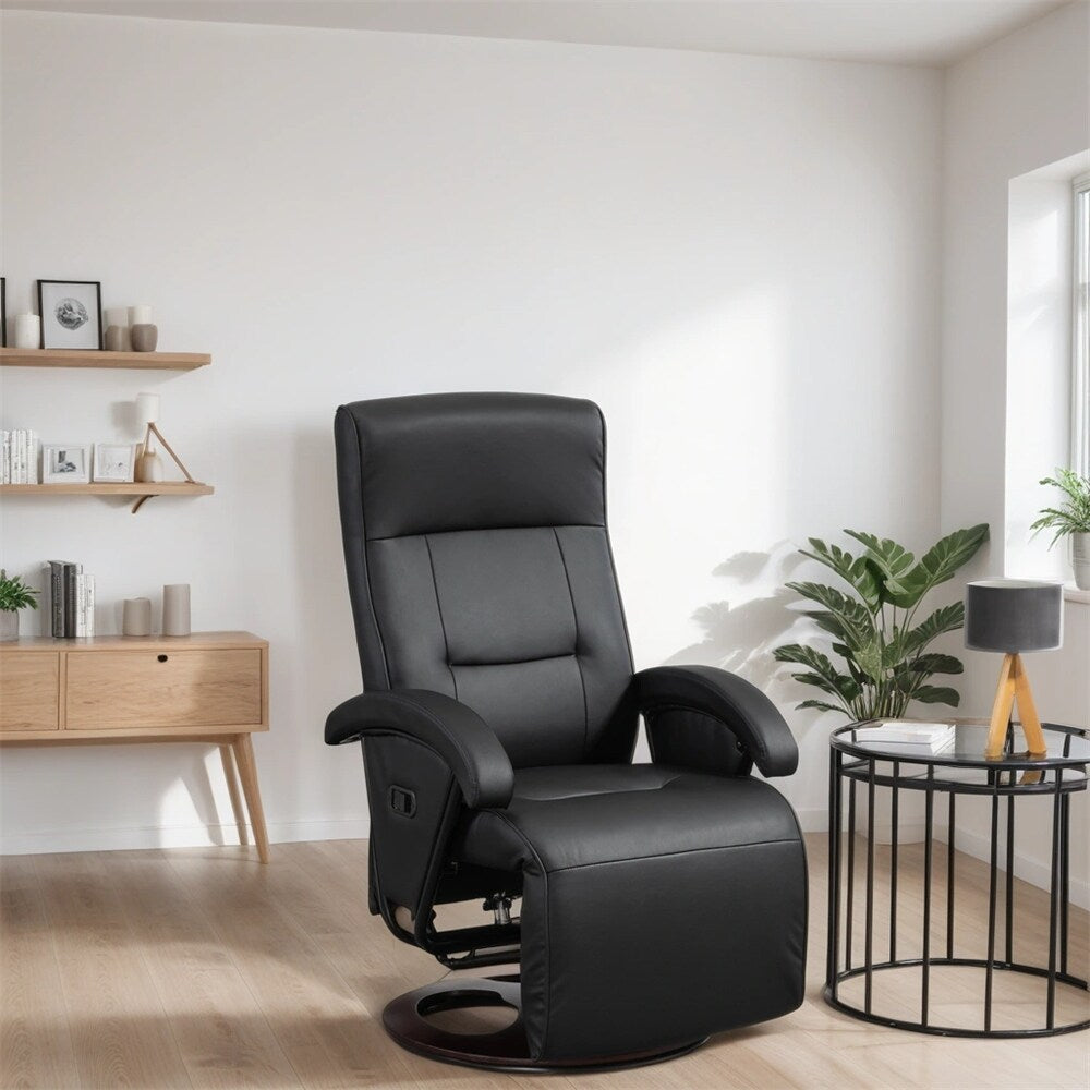 Fauteuil pivotant en polyuréthane avec repose-pieds et dossier réglable