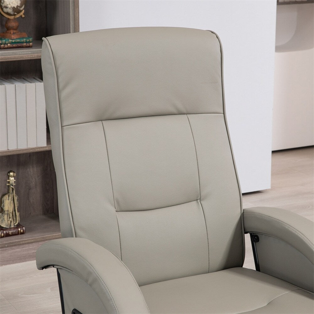 Fauteuil pivotant en polyuréthane avec repose-pieds et dossier réglable