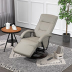 Fauteuil pivotant en polyuréthane avec repose-pieds et dossier réglable