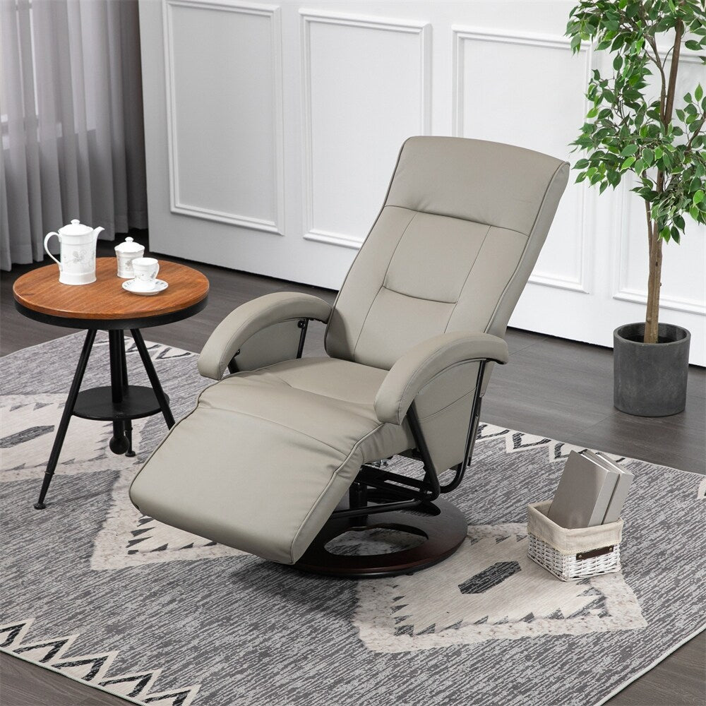Fauteuil pivotant en polyuréthane avec repose-pieds et dossier réglable