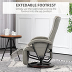 Fauteuil pivotant en polyuréthane avec repose-pieds et dossier réglable