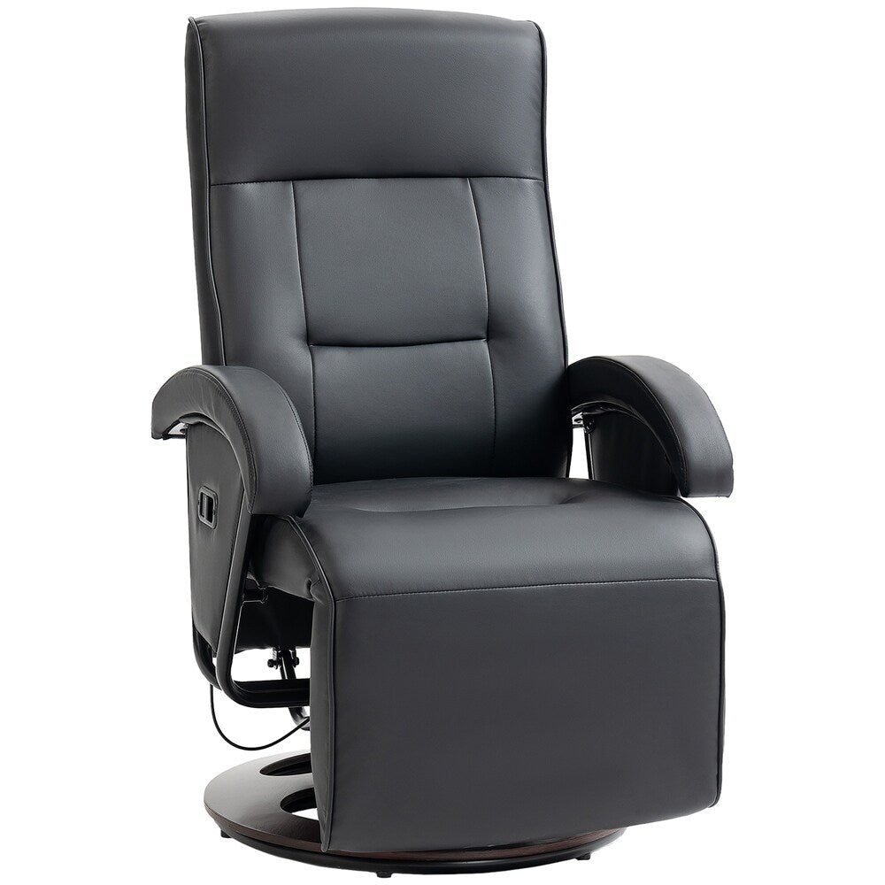 Fauteuil pivotant en polyuréthane avec repose-pieds et dossier réglable