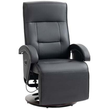 Fauteuil pivotant en polyuréthane avec repose-pieds et dossier réglable