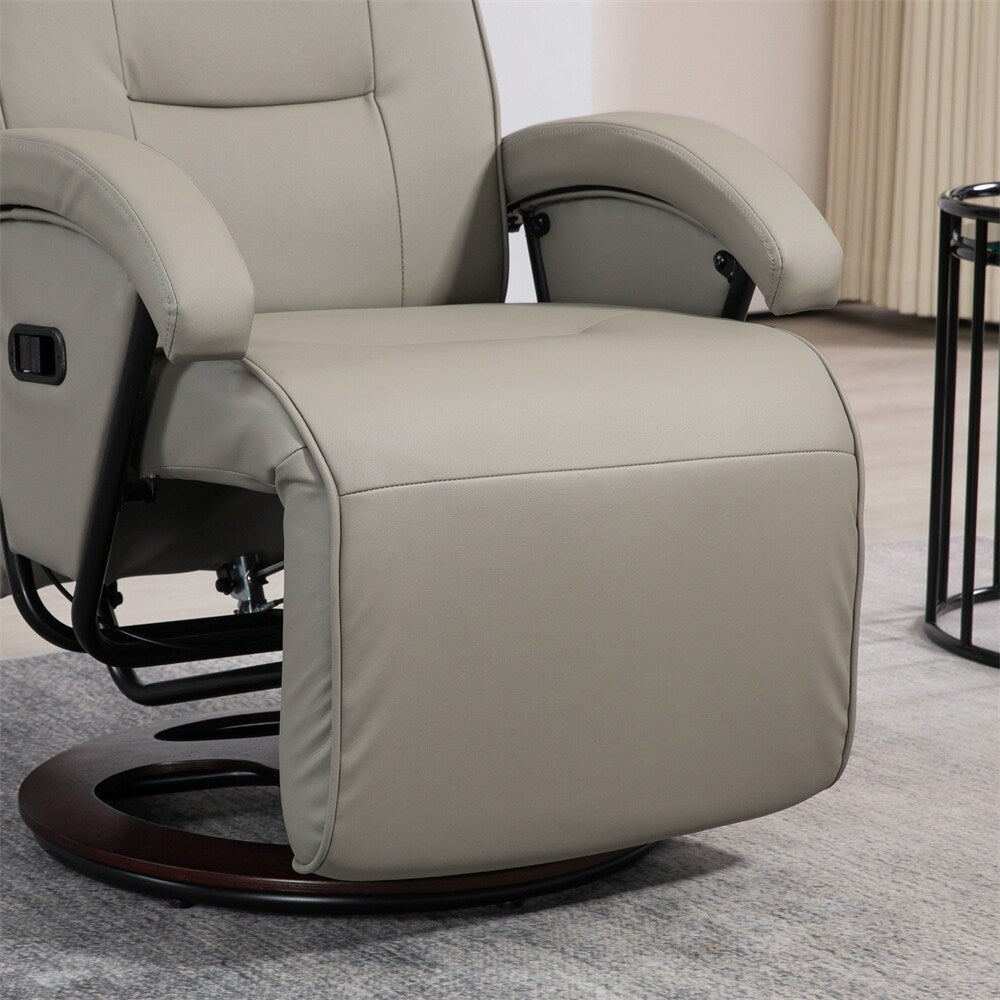 Fauteuil pivotant en polyuréthane avec repose-pieds et dossier réglable