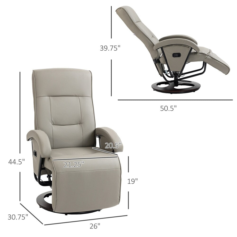 Fauteuil pivotant en polyuréthane avec repose-pieds et dossier réglable