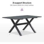 Ensemble de salle à manger de patio PURPLE LEAF 7-11, table avec cadre en aluminium et chaises en osier