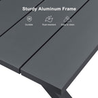 Ensemble de salle à manger d'extérieur en rotin synthétique PURPLE LEAF avec cadre entièrement en aluminium