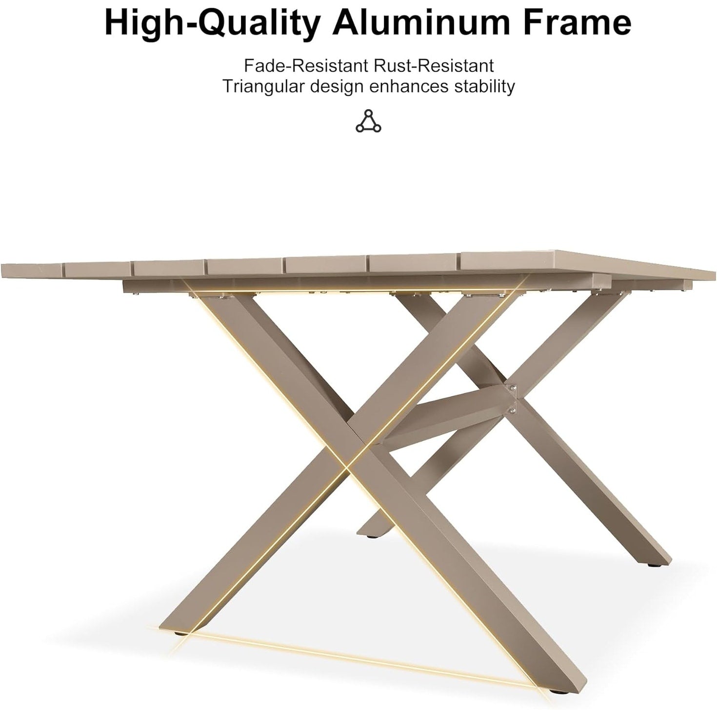 Ensemble de salle à manger de patio 7 pièces PURPLE LEAF avec table à manger carrée en aluminium et chaises en rotin tressé
