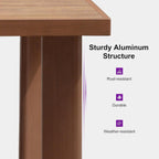 Ensemble de salle à manger PURPLE LEAF, table rectangulaire en métal et chaises en rotin et osier pour porche extérieur, ensembles de meubles d'extérieur modernes