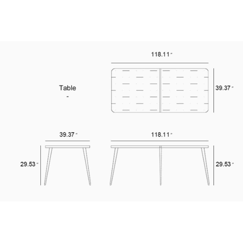 Ensemble de salle à manger d'extérieur PURPLE LEAF, mobilier de jardin en teck et aluminium, table à manger et chaises en osier