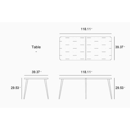 Ensemble de salle à manger d'extérieur PURPLE LEAF, mobilier de jardin en teck et aluminium, table à manger et chaises en osier