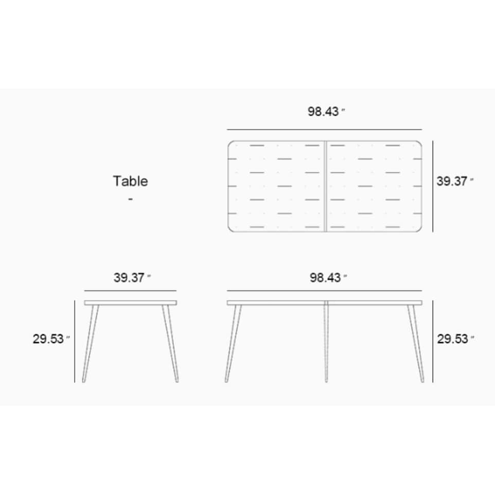 Ensemble de salle à manger d'extérieur PURPLE LEAF, mobilier de jardin en teck et aluminium, table à manger et chaises en osier