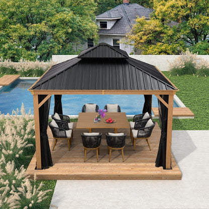 Ensemble de salle à manger d'extérieur PURPLE LEAF pour terrasse de jardin, table et chaises en osier - 11 pièces