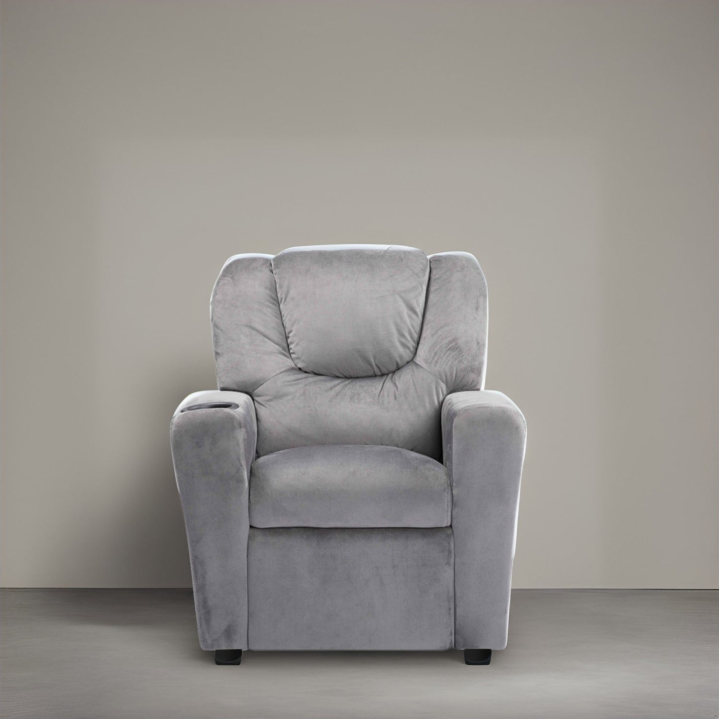 Fauteuil inclinable en PVC pour enfants avec fonction d'inclinaison par poussée, porte-gobelet et repose-pieds confortable