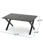 Ensemble de salle à manger d'extérieur Pabara moderne en aluminium 6 places avec table extensible par Christopher Knight Home