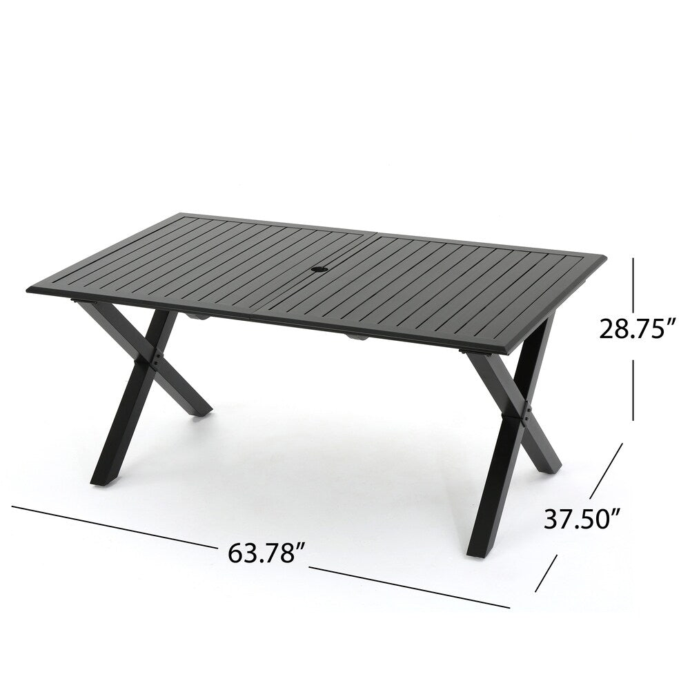 Ensemble de salle à manger d'extérieur Pabara moderne en aluminium 6 places avec table extensible par Christopher Knight Home