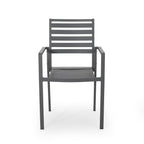 Ensemble de salle à manger d'extérieur Pabara moderne en aluminium 6 places avec table extensible par Christopher Knight Home