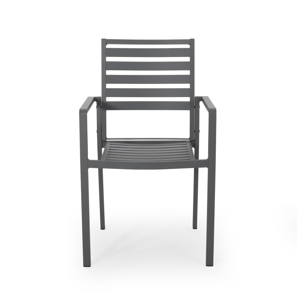 Ensemble de salle à manger d'extérieur Pabara moderne en aluminium 6 places avec table extensible par Christopher Knight Home