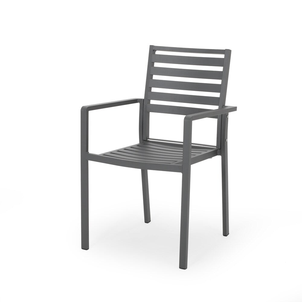 Ensemble de salle à manger d'extérieur Pabara moderne en aluminium 6 places avec table extensible par Christopher Knight Home