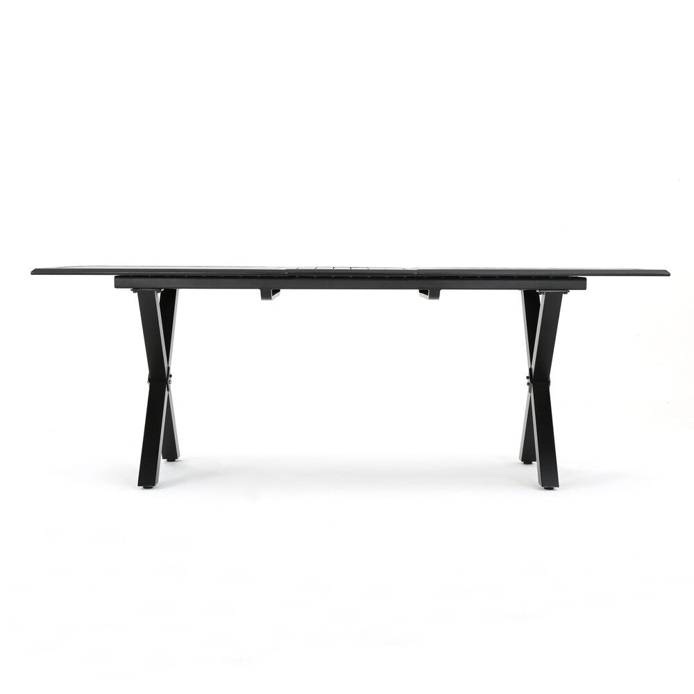 Ensemble de salle à manger d'extérieur Pabara moderne en aluminium 6 places avec table extensible par Christopher Knight Home