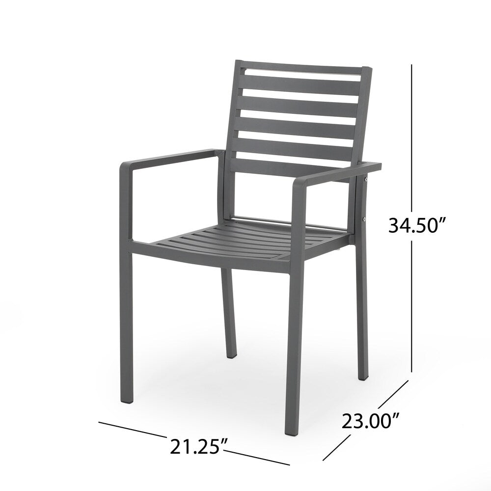 Ensemble de salle à manger d'extérieur Pabara moderne en aluminium 6 places avec table extensible par Christopher Knight Home