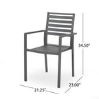Ensemble de salle à manger d'extérieur Pabara moderne en aluminium 6 places avec table extensible par Christopher Knight Home