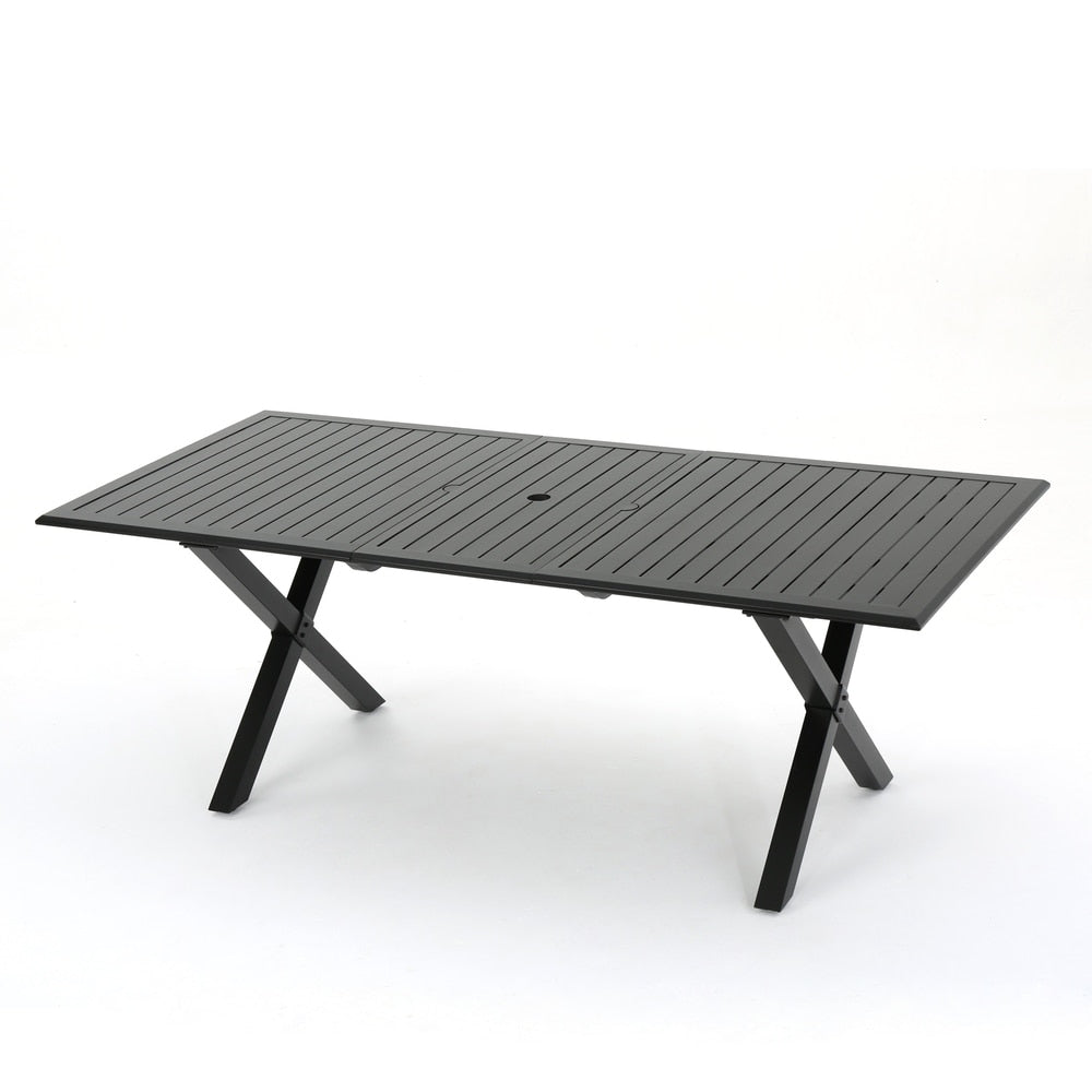 Ensemble de salle à manger d'extérieur Pabara moderne en aluminium 6 places avec table extensible par Christopher Knight Home
