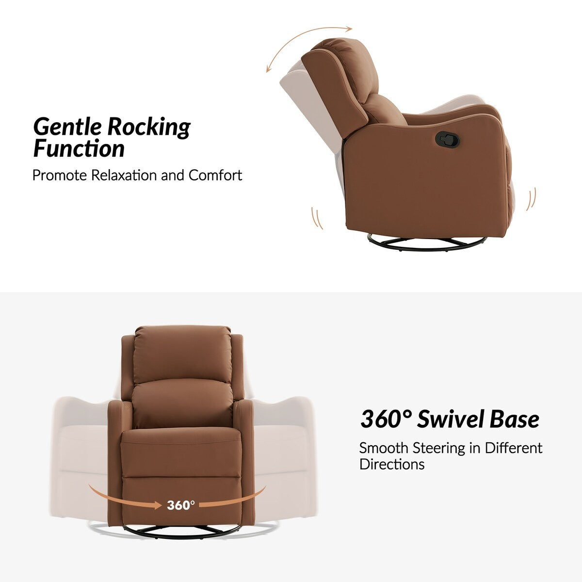 Fauteuil inclinable pivotant à 360 degrés Pablo traditionnel par HULALA HOME