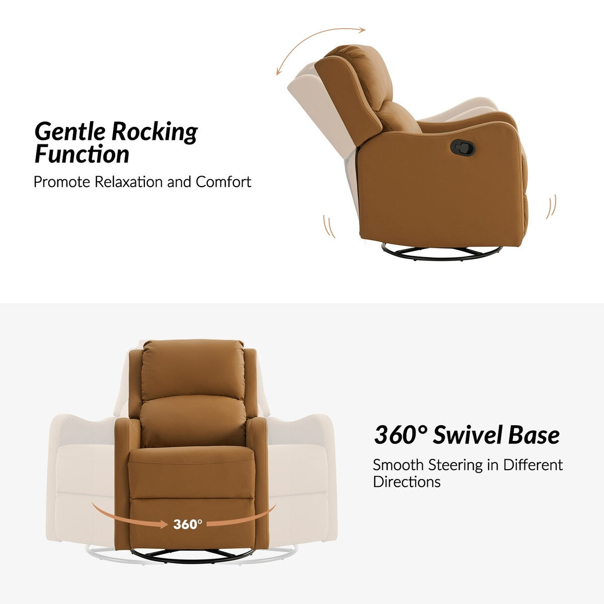 Fauteuil inclinable pivotant à 360 degrés Pablo traditionnel par HULALA HOME