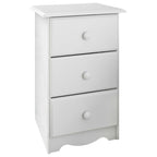 Table de chevet 3 tiroirs 100 % bois massif avec boutons en métal ou en bois de Palace Imports