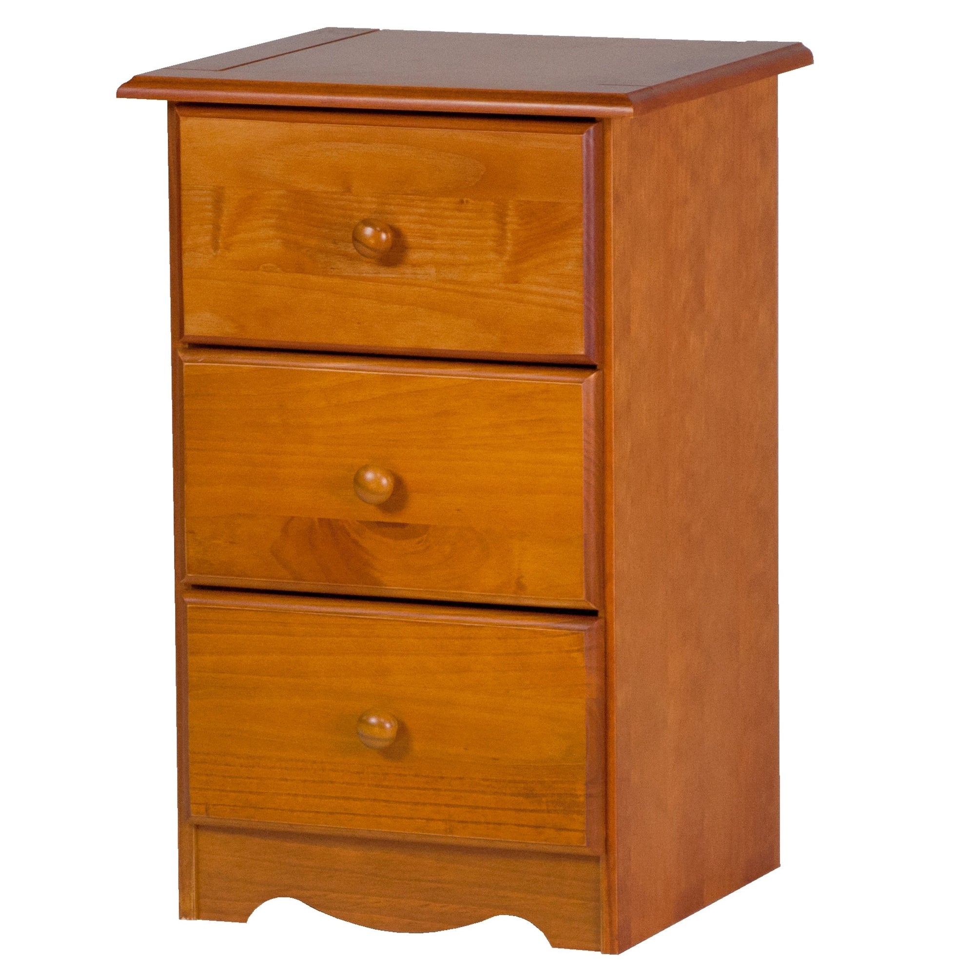 Table de chevet 3 tiroirs 100 % bois massif avec boutons en métal ou en bois de Palace Imports