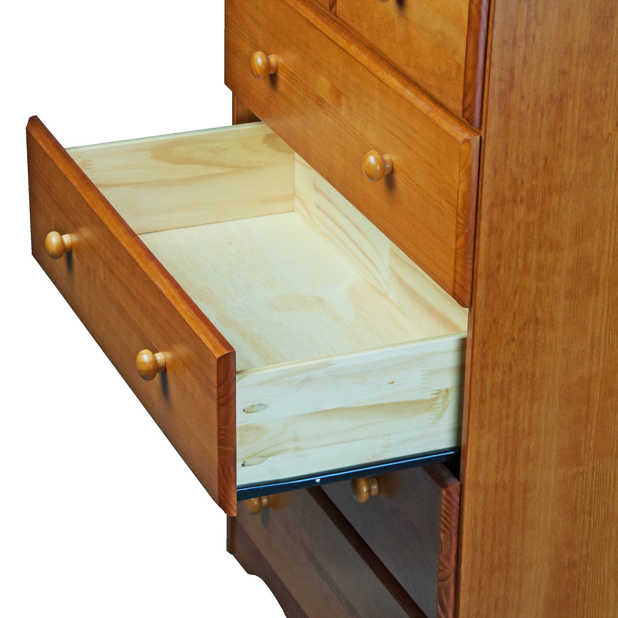 Commode 5 tiroirs 100 % bois massif avec boutons en métal ou en bois de Palace Imports
