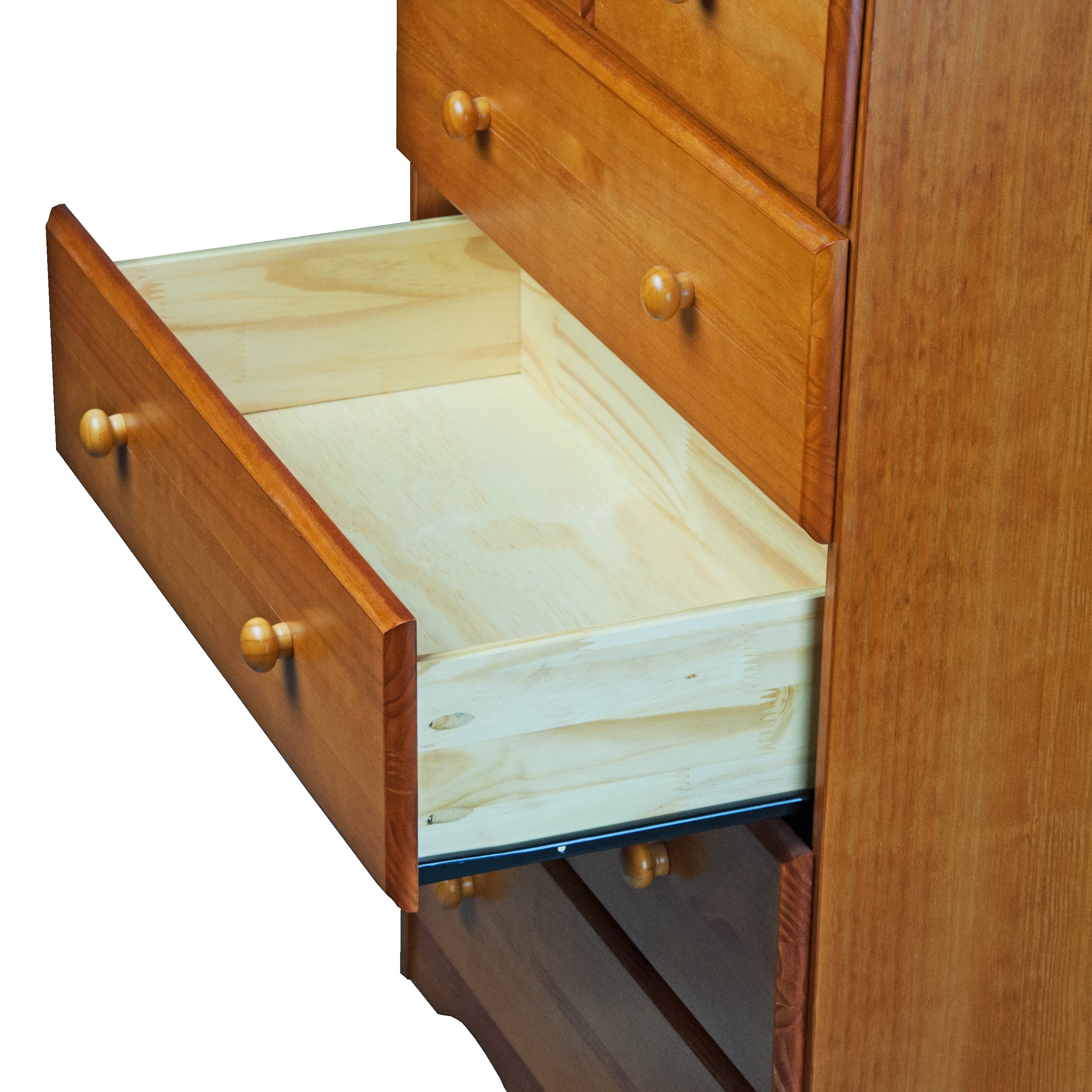 Commode 5 tiroirs 100 % bois massif avec boutons en métal ou en bois de Palace Imports