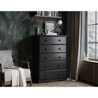 Commode 5 tiroirs 100 % bois massif avec boutons en métal ou en bois de Palace Imports