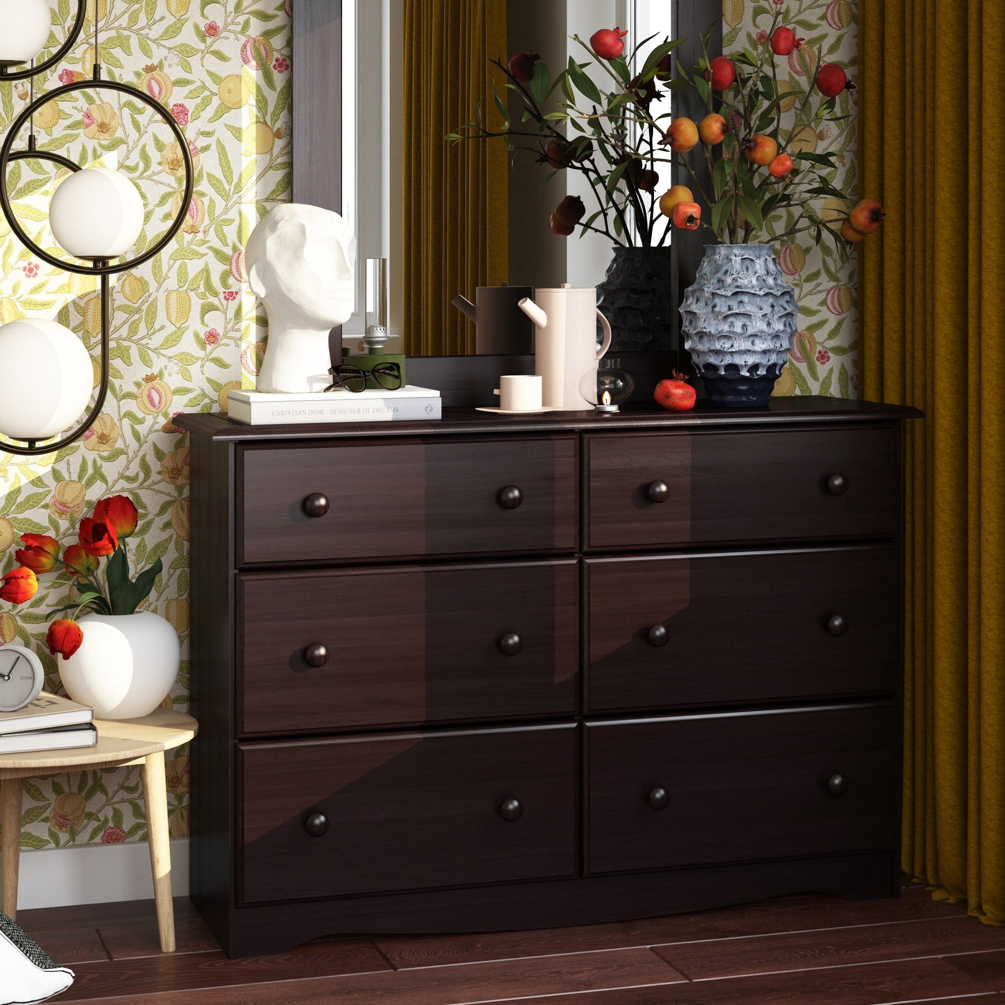 Commode à 6 tiroirs 100 % bois massif de Palace Imports