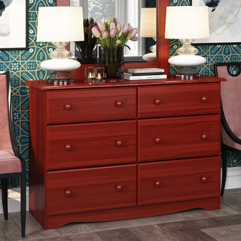 Commode à 6 tiroirs 100 % bois massif de Palace Imports