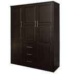 Armoire penderie Cosmo 3 portes 100 % bois massif de Palace Imports avec portes en bois massif ou en miroir