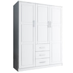 Armoire penderie Cosmo 3 portes 100 % bois massif de Palace Imports avec portes en bois massif ou en miroir