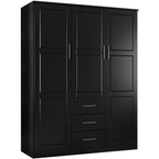 Armoire penderie Cosmo 3 portes 100 % bois massif de Palace Imports avec portes en bois massif ou en miroir